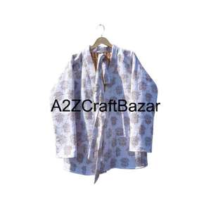 Veste bomber matelassée en coton 100 % pur, faite à la main, pour femmes, broderie florale, col en V, respirante, écologique, décontractée, hiver - Product Image 1