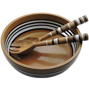 Cuenco de madera de Acacia fresca unido a resina para servir, juego de cuchara, cuenco de resina de madera para ocasiones, cuenco de madera decorativo para comida de restaurante de boda - Product Image 5