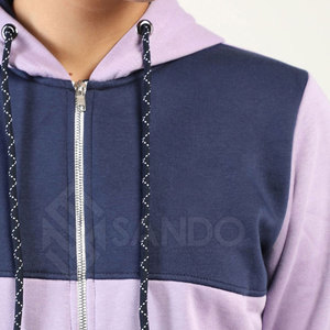 ขายตรงจากโรงงาน ชุดลำลองฤดูหนาวคุณภาพสูงสำหรับผู้หญิง ชุดเซ็ต 2 ชิ้นแบบมีฮู้ด สกรีนโลโก้ได้ ระบายอากาศ แห้งเร็ว สีพื้น - Product Image 5