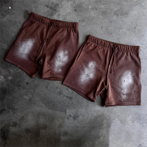 Custom Embroidered 100% Cotton <b>Men's</b> Sweat <b>Shorts</b> Breathable Quick Dry Summer <b>Basketball</b> Biker Design High Street Style Plus - Product Image 3