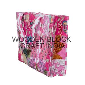 Bolso Tote de Algodón Acolchado Hecho a Mano para Mujer, Elegante, Duradero, con Estampado Vintage, Lavable, Ligero, Bolso de Hombro para Invierno - Product Image 4