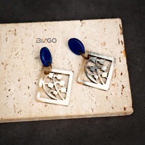 Pendientes cuadrados de cuerno de buey Natural artesanal de Vietnam estilo Vintage accesorio personalizado al por mayor para bodas fiestas gran oferta - Product Image 2