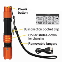 Luz de bolsillo LED impermeable recargable con cordón