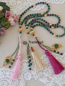 Tasbih Mala en résine tendance fait à la main, perles de prière lisses pour la méditation, le culte et la dévotion quotidienne, cadeau par Tradebyd - Product Image 3