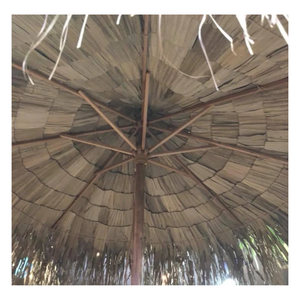 Natural 2m1 hoja de palma paja Tiki Hut paraguas, gran oferta materiales de hoja de palma ventilador de rafia cabañas de playa-barras Tiki - Product Image 2