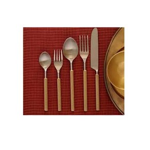 Royal Luxury Stainless Steel Silver Plated Cutlery <b>Set</b> Long Round Wooden Handle Exclusive Restaurant Tableware <b>Flatware</b> <b>Sets</b> - Product Image 1