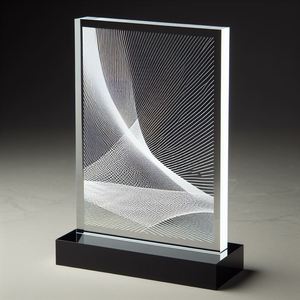 Plaque de récompense personnalisée en cristal d'entreprise, logo, cadeaux, impression UV, peinte, transparente, translucide - Product Image 2