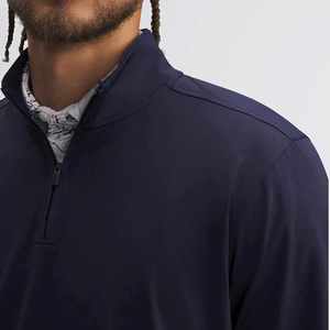 T-shirt à manches longues pour homme de haute qualité, coupe ajustée, fermeture éclair sur le devant, logo personnalisé, entraînement, séchage rapide, t-shirt de course - Product Image 3