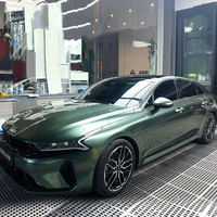 Film de protection automobile COOL SUN Liquid Metal Alpine Green auto-cicatrisant en PVC, vinyle métallique brillant auto-adhésif pour carrosserie automobile