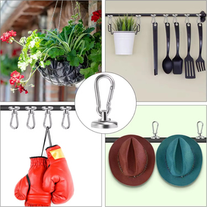 ตะขอแม่เหล็กนีโอไดเมียมแข็งแรง ทนทาน หลายขนาด พร้อมคาราไบเนอร์แบบหมุนได้ - Product Image 6