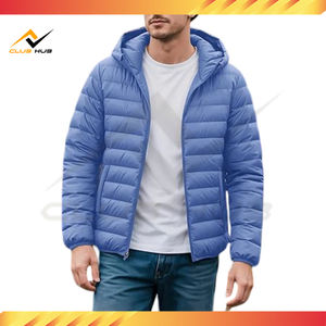 Venta caliente de alta calidad azul claro ligero chaqueta acolchada con capucha resistente al agua prendas de vestir exteriores fabricante en Pakistán - Product Image 3