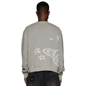 Pulls tricotés pour hommes automne hiver avec logo de décoration personnalisé vente en gros de tricots élégants de haute qualité fabriqués sur mesure - Product Image 4