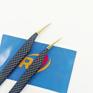 Pinces à extensions de cils en acier inoxydable, antistatiques, durables, testées à la main, pinces à isolation incurvées en forme de dauphin pour les artistes des cils - Product Image 5