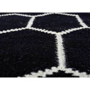 พรมขนสัตว์ทอแบบเรียบสีเทาและสีดำ รุ่น Indusbar Dwrm-117 ลายเรขาคณิตและลวดลายนามธรรม รูปทรงสี่เหลี่ยมผืนผ้าและลายทาง สำหรับใช้ปูพื้นบ้าน - Product Image 3