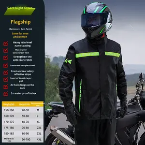 Высококачественный дождевик для мужчин и женщин, водонепроницаемые спортивные штаны, мотоциклетный плащ из ткани Оксфорд для путешествий и кемпинга - Product Image 6