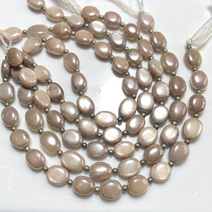 Haute Qualité Pêche Pierre De Lune Enduit Lisse Plaine Forme Ovale Perles De Pierres Précieuses En Gros De Fournisseur De Bonne Qualité - Product Image 1