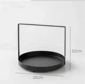 Bandeja de metal para servir con asa de forma redonda para el hogar y el hotel Bandeja para servir alimentos de mesa - Product Image 2