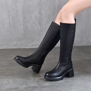 Bottes hautes pour femmes à mollets larges, confortables, grande taille, en daim, pour femmes à jambes longues - Product Image 1