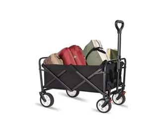 THWCP-001 American Common Collapsible Garden Cart Design with 360 Degree Swivel Wheels and Adjustable Handle