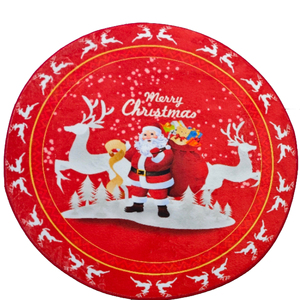 Jupe de sapin de Noël verte et rouge, couleurs classiques de Noël, tapis rond pour la décoration de la maison, couvre-sapin, accessoire festif pour les fêtes - Product Image 1