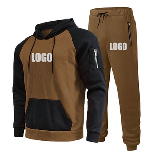 Custom Logo Gym <b>Plain</b> <b>Tracksuit</b> Sweatshirts Man plus size sweatpants and hoodie sweatpants pullover kagroo pocket - Product Image 2