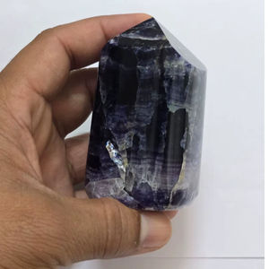 Venta al por Mayor de Cristal de Fluorita Púrpura Natural, Puntas de Diamante, Piedra Curativa en Bruto, Varita para Meditación, Estilo Vintage Moderno, Energía Feng Shui - Product Image 1