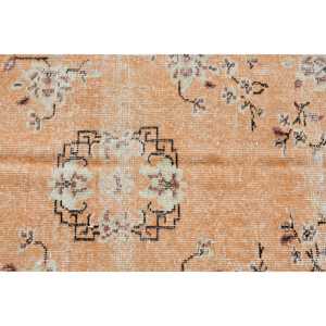 Alfombra Turca Vintage de 3.5x6.6 pies, Alfombra Decorativa, Alfombra Oriental de Lana Naranja Marrón - Product Image 5