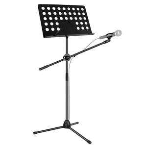 Support de musique 5-en-1 réglable pour bureau avec support micro, support de partitions portable en métal - Product Image 1