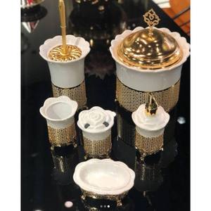 Beautiful ceramic & metal <b>bathroom</b> <b>set</b> ensuring long-lasting visual appeal contribute to a calm organized <b>bathroom</b> environment - Product Image 4