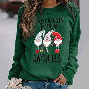 2022 Fall Winter <b>Christmas</b> Printed Knitted Eco-Friendly Breathable Oversized <b>Women's</b> Crewneck <b>Sweatshirt</b> Hoodie Holiday Pullover - Product Image 3