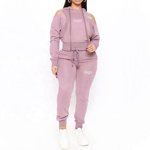 Vente en gros de pantalons de survêtement en polaire épaisse personnalisés OEM Offre Spéciale Ensembles de jogging à capuche pour femmes Ensemble de survêtements vierges unis Survêtements pour femmes - Product Image 2
