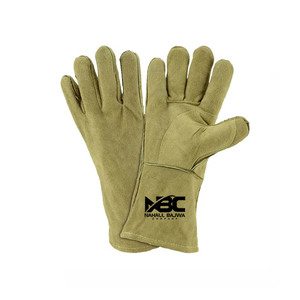 ถุงมือเชื่อมหนังวัวแยกสีพรีเมี่ยมถุงมือป้องกันไฟในอุตสาหกรรมกันลื่นทนไฟตามสั่ง - Product Image 1