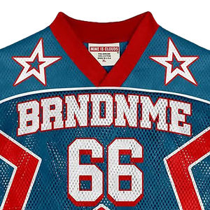 Conjuntos de Camisetas de Fútbol Americano Sublimadas Personalizadas 100% Poliéster, Unisex, Estilo Hip Hop Urbano, Corte Holgado, Mangas Cortas de Malla - Product Image 3