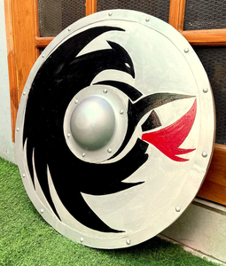 Bouclier romain de dragon nautique Design fait à la main Bouclier de cérémonie romain de la légion en bois Bouclier de 24" - Product Image 3