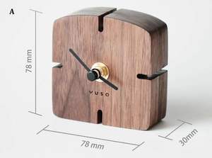 Reloj de Mesa Moderno de Madera, Reloj de Escritorio Redondo y Minimalista con Base de Metal Negro, Diseño Escultural Decorativo - Product Image 4