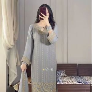 Traje Salwar Kameez Moderno para Mujer, Estilo Indio Pakistaní, Étnico, para Fiesta, Punjabi, con Costuras Disponibles, Venta al por Mayor, Traje de Lino de Secado Rápido - Product Image 1