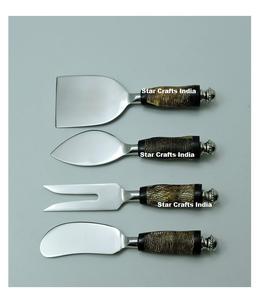 Juego de Cuchillos para Queso de Nuevo Estilo en Venta, Juego de Cubiertos de Alta Calidad Pulidos a Mano con Mango de Cuerno Negro para Uso en Hoteles, Hogares y Restaurantes - Product Image 4