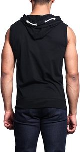 เสื้อกล้ามมีฮู้ดสำหรับผู้ชาย,เสื้อกล้ามเพาะกายแห้งเร็วแขนกุด - Product Image 3