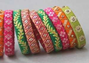 Brazaletes de hilo de seda 2025, brazalete de piedras Kundan, regalos de devolución de boda, regalos de recuerdo Mehndi Sangeet para invitados - Product Image 4