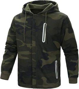 Logo personnalisé en gros de haute qualité 100% coton hommes décontracté à manches longues hommes pull zippé polaire sweats à capuche pour hommes - Product Image 2