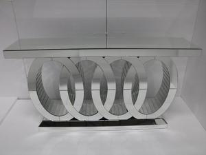 Latest Sparkaled Crushed Diamond <b>Crystal</b> Livingroom Furniture Silver MDF Mirrored Console Table with Mirror - Product Image 5