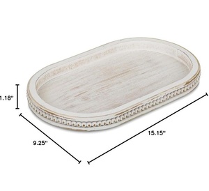 Plateau de service en bois au design unique de taille personnalisée avec poignée en métal Caractéristiques décoratives en acier inoxydable et laiton pour usage domestique - Product Image 5