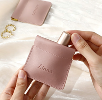 Pochette à bijoux en cuir personnalisée avec fermeture à ressort, logo personnalisé, mini pochette de voyage pour boucles d'oreilles, anneaux, colliers, bracelets