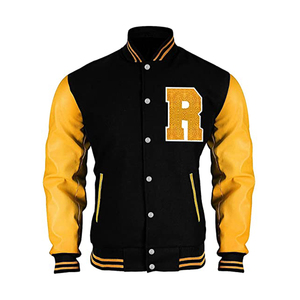 Chaquetas de Béisbol de Invierno con Diseño Personalizado al por Mayor para Adultos, Chaquetas Universitarias de Nuevo Diseño, Servicio OEM, Color Negro - Product Image 5