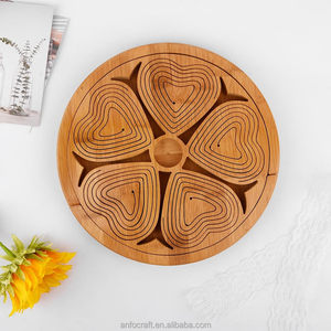 NUT CRAVINGS Gourmet Collection Réutilisable Plateau En Bois Ruban Boîtes De Rangement Bacs Carré Alimentaire Cadeau Panier Fête Des Pères En Bois Sculpté - Product Image 4