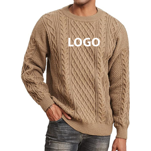 2025 OEM hommes chandails pull décontracté tricoté couleur unie col ample chaud hiver tricoté tissu pour automne sweat personnalisé - Product Image 4