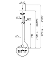 Colonne de douche murale thermostatique de luxe italienne en laiton brossé et acier inoxydable, avec jet de pluie doux pour salle de bain moderne