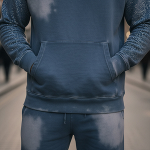 Conjuntos de ropa de calle térmica personalizada con capucha y pantalones de chándal Sun Faded Washed 100% chándales de algodón para hombres de invierno - Product Image 4