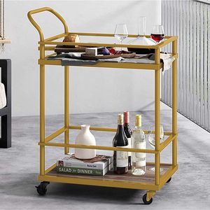 Chariot de service moderne en métal à deux niveaux avec plateaux compacts en verre pour espaces restreints et environnements intérieurs urbains - Product Image 5