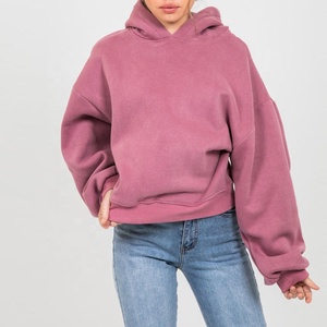 Sudadera con capucha de gran calidad para mujer, sudadera de manga larga gruesa y pesada con estampado de pantalla, sudadera Lisa para mujer, Sudadera con capucha de algodón con logotipo personalizado para mujer - Product Image 2